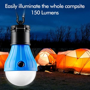 Portable LED Camping Tent Light Outdoor Hanging Lantern SOS Travel Lamp AAA - Picture 1 of 12