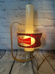 Vintage Budweiser Beer Sign Hurricane Lamp Light 1970 Anheuser Busch - Picture 1 of 19