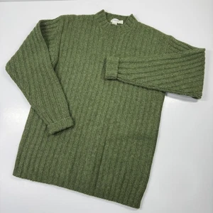Vintage J Crew Lambswool Oarsman Sweater Fisherman Ribbed Green Small - Picture 1 of 8