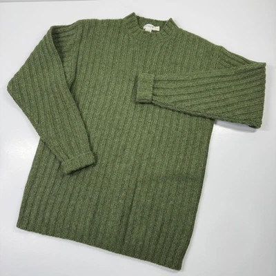 Vintage J Crew Lambswool Oarsman Sweater Fisherman Ribbed Green Small - Image 1 of 4