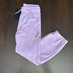 Nike Air Jordan Jumpman Girls Purple Lilac Iced Jumpman Fleece Joggers Sz 6 - Picture 1 of 5