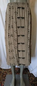 Chicos Gray Black Animals/ Stars Print Rayon Elastic Waist Skirt 3/XL - Picture 1 of 13