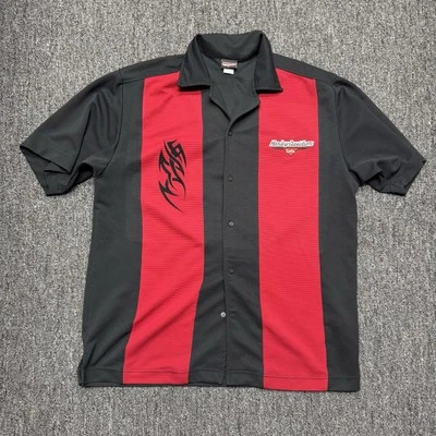 Рубашка для боулинга на пуговицах Harley Davidson Cafe Las Vegas черная и красная размер 2XL - Изображение 1 из 4