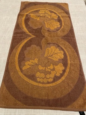 Toalla de mano vintage Christy marrón naranja toalla retro decoración baño utilería Foto 1 de 4