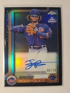 2025 Topps Pro Debut Chrome Autograph Jeremy Rodriguez Black 6/10 FCL Mets - Picture 1 of 2