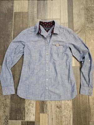 Женская мягкая джинсовая рубашка Tommy Hilfiger с длинными рукавами на пуговицах размер S - Изображение 1 из 4