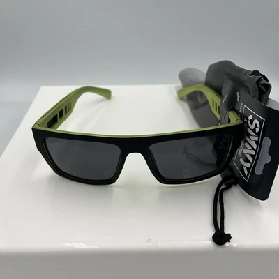 SMNY by Steve Madden Black & Green Square Sunglasses w Case 100%UV 43709SMN001 - Image 1 of 4