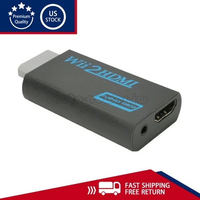 NEW Portable For Wii To HDMI Wii2HDMI Full HD Converter Audio Output Adapter TV - Image 1 of 4