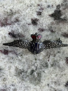 WWII Royal Air Force (RAF) Pilot's Wings Sweetheart Jewelry with Rhinestones - Picture 1 of 10