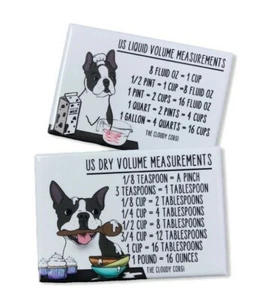 Boston Terrier Kitchen Measuring Magnet Set Handmade Pet Portrait Art Decor Gift - Picture 1 of 11