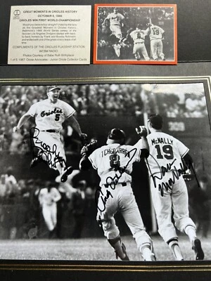 Orioles Win World Series 1966 Brooks Robinson, McNally, Etchebarren Signed Photo - Image 1 of 3