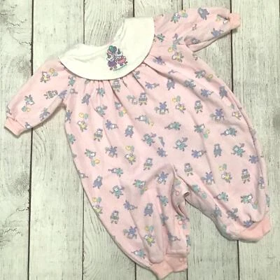 OshKosh B'Gosh Vintage Primer Cumpleaños Conjunto Rosa Gatito Burbuja Talla 12 Mos. USA Foto 1 de 4