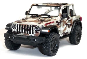 Jeep Wrangler Rubicon modelo de coche aprox. 12,5 cm militar marrón abierto de Kinsmart - Imagen 1 de 4