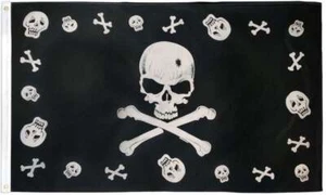 Bandera "PIRATA CALAVERA Y HUESOS" 3x5 pies poliéster bandera signo esqueleto - Imagen 1 de 7