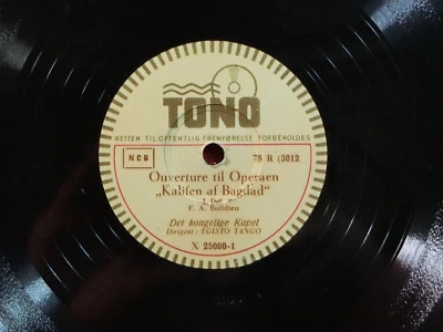 78RPM OUVERTURE TIL OPERAEN "KALIFEN AF BAGDAD DET KONGELIGE KAPEL EGISTO TANGO - Bild 1 von 3