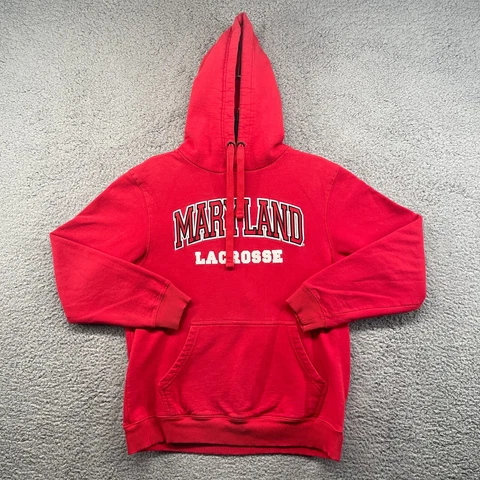 Maryland Terrapins Hoodie Adult Small Red Pullover Sweatshirt Terps Lacrosse Men Cover