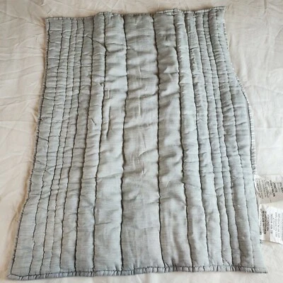 Pottery Barn Quilted Pillow Sham Ash Gray  Soft Tencel Cotton Reversible Std Siz - Image 1 of 4