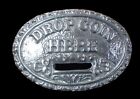 DROP COIN HERE VINTAGE STYLE NOVELTY BELT BUCKLE GREAT AMERICAN PRODUCTS NEW!