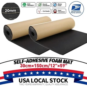 2Roll 20mm Car Sound Proofing Deadener Heat Noise Insulation Closed Cell Foam - Picture 1 of 24