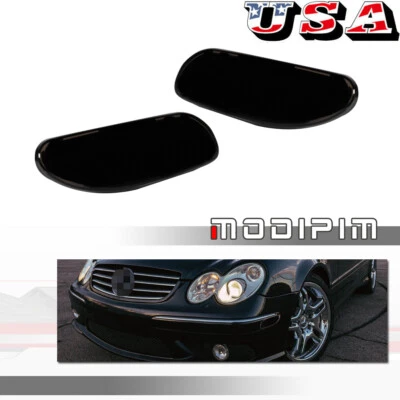 Carcasas de luces marcadoras delanteras ahumadas 2 piezas para Mercedes Benz Clase C W203 01-07 Foto 1 de 4