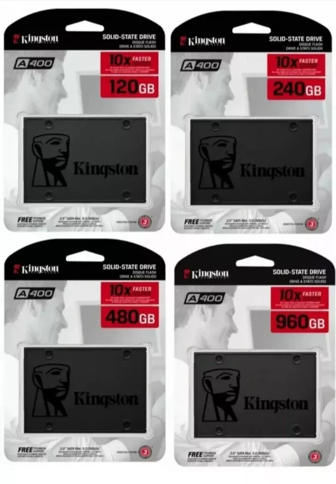 Kingston A400 SSD 1TB, 480GB/240GB SATA III 2.5" Fast Solid State Drive Storage - Image 1 of 4