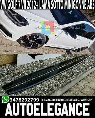 VW GOLF 7 7.5 VII 2012-2019 FLAPS SOTTO MINIGONNE ABS / PLASTIC NERO LUCIDO R .- - Immagine 1 di 4