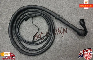 8 Fuß 12 Zöpfe Paracord schwarz Nylon Trainingspeitsche strapazierfähig knackende Stierpeitsche - Bild 1 von 14
