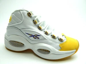 REEBOK MEN'S QUESTION MID WHITE YELLOW BASKETBALL FX4278 SHOES SIZE 8 - Picture 1 of 10