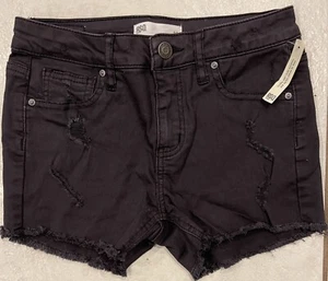 NWT RSQ Jeans Girls Black Denim Shorts Stretch TILLY’S Venice Mid Rise 12 - Picture 1 of 3