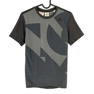 Adidas Climalite Youth Boys Dark Grey Jacq Crew Neck T Shirt Size 11 - 12 Years - Picture 1 of 9