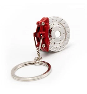 Brake Disc Caliper Keyring Keyfob Engine Novelty Piston Supercharger - Red - Picture 1 of 2