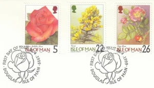 Flowers 26p 22p 5p Definitives GB Isle of Man Used 1999 ON PIECE (82154) - Picture 1 of 1