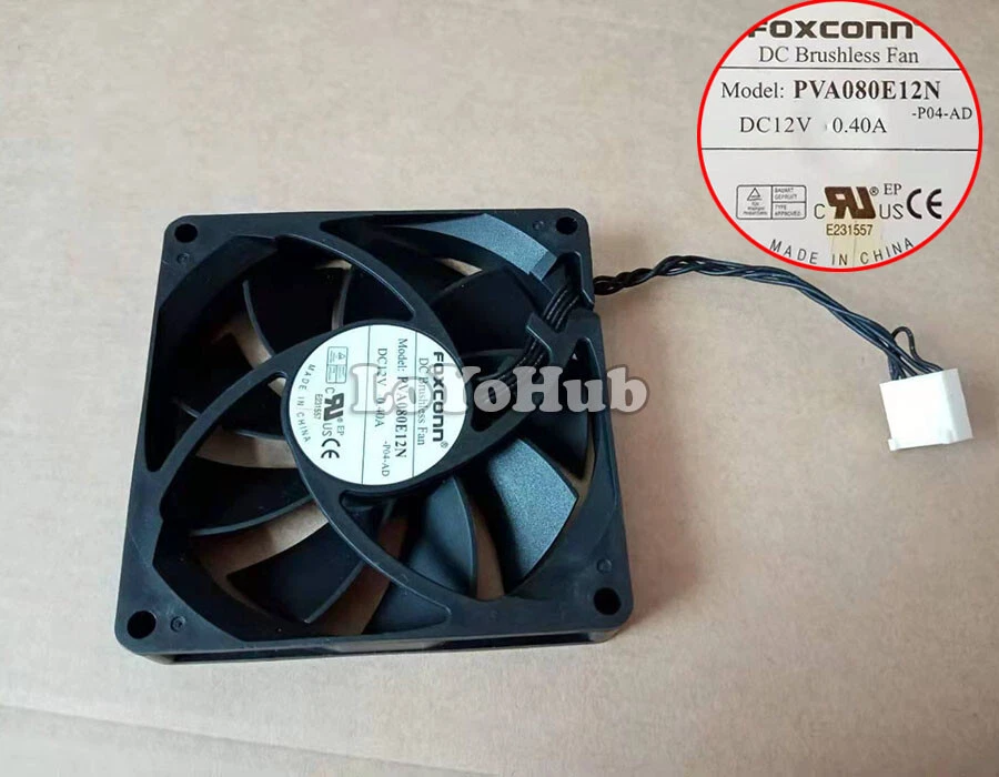 For FOXCONN PVA080E12N 8015 DC 12V 0.4A cooling fan 80x80x15mm 5-Pin 4-Wire - Image 1 of 4