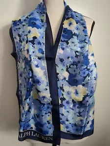 Vintage Ralph Lauren 100 % Seide länglicher Schal 12 x 52 Zoll - Bild 1 von 5