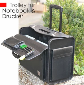 KOFFER PILOTENKOFFER TROLLEY FÜR NOTEBOOK BIS 37cm + FÜR MOBILEN DRUCKER KD1 - Picture 1 of 2