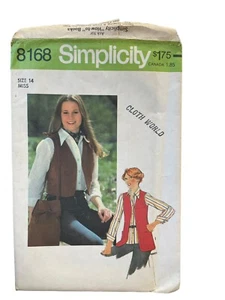 Simplicity Sewing Pattern 8168 Vest Bag Misses Size 14 VTG 1977 - Picture 1 of 2