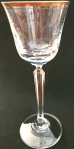 Mikasa Crystal Wheaton Wine Goblet Gold Rim Excellent Multiples Available - Picture 1 of 2