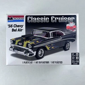 Chevy Bel Air Classic Cruiser 56 monograma 1:24 kit escala nivel 4 negro y amarillo - Imagen 1 de 6