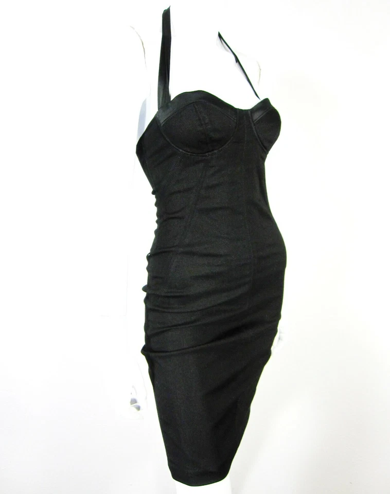 MARCIANO SLEEVELESS HALTER OPEN BACK DRESS SIZE 0 SOLID BLACK COCKTAIL  - Image 1 of 4