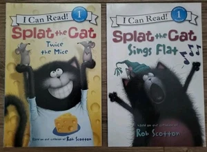 2 I Can Read Level 1 Splat the Cat Twice the Mice & Sings Flat; Rob Scotton; Pbs - Picture 1 of 2