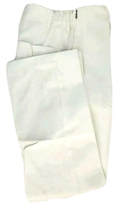 Uniform Chef Pants White 28-30-30 Cotton Blend Snap Closure Hotel Hospitality - Image 1 of 4