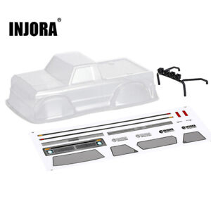 INJORA Clear Body with Roller Cage for 1/24 RC Tracked Car Axial SCX24 Upgrade