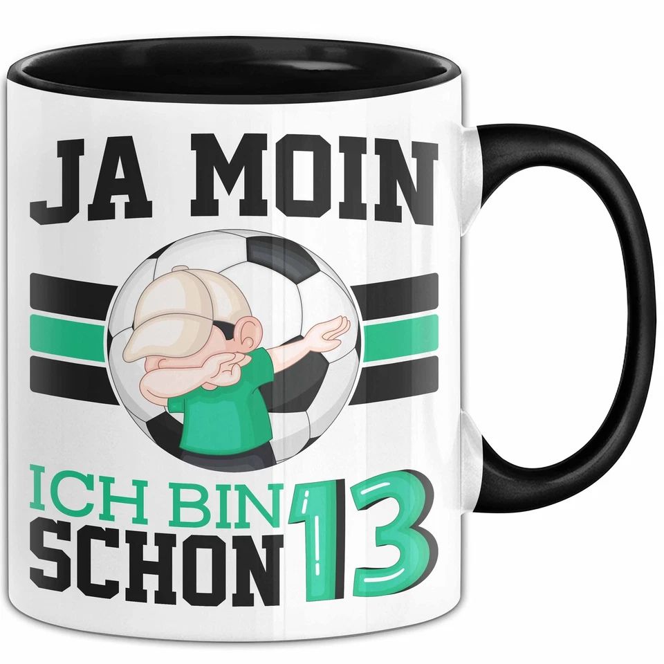 13. Geburtstag Geschenk Tasse Becher Junge Geburtstagsgeschenk Ja Moin Ich Bin S - Bild 1 von 1