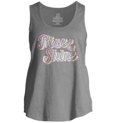 Camiseta sin mangas Secret Treasures para mujer Rise & Shine Sleep XL 16-18 nueva con etiquetas gris Foto 1 de 4