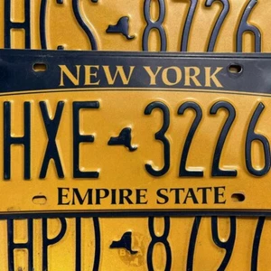 NEW YORK LICENSE PLATES - BLUE ON YELLOW License Plate - Empire State - Picture 1 of 5