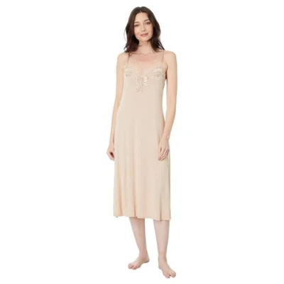 Vestido Natori Feathers Essentials para mujer XL café encaje sin mangas cuello en V JDM1911 Foto 1 de 4