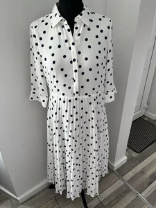 HOBBS Petite Leona Dress Polka Dot Size 12 New With Tags - Picture 1 of 5