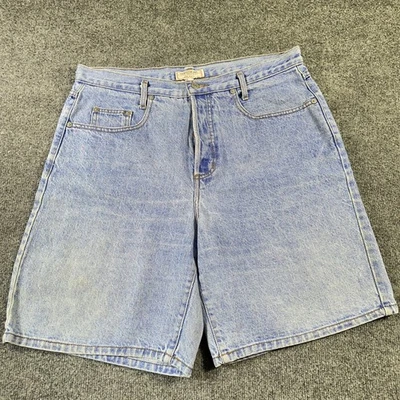Pantalones Cortos Denim GUESS De Colección 35x8 Tiro Alto Botón Mosca Anchos Sueltos Hechos en EE. UU. Años 90 Y2K Foto 1 de 4
