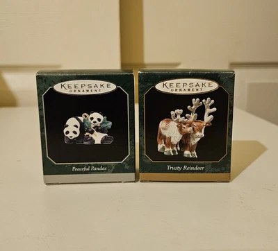 Vintage Hallmark Keepsake Miniature Ornament Noah's Ark Animals Lot Of 2 1990's - Image 1 of 4