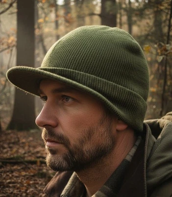 Кепка шапочка вязаный радар козырек твердый армия зеленый охотник военного спорта туризм - Изображение 1 из 4